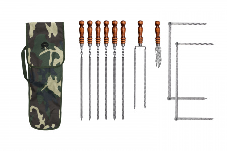 Набор шампуров в чехле "Охотничий"
